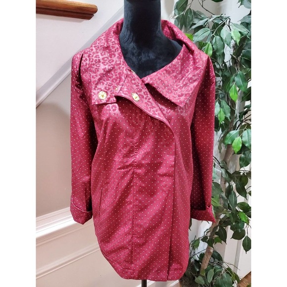 Chico's Women's Red Polyester Long Sleeve Buttons Front Casual Jacket Size 3X - Picture 2 of 12